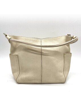 Kate Spade Pebbled Leather Shoulder Bag Off White Satchel Polka Dot Lining